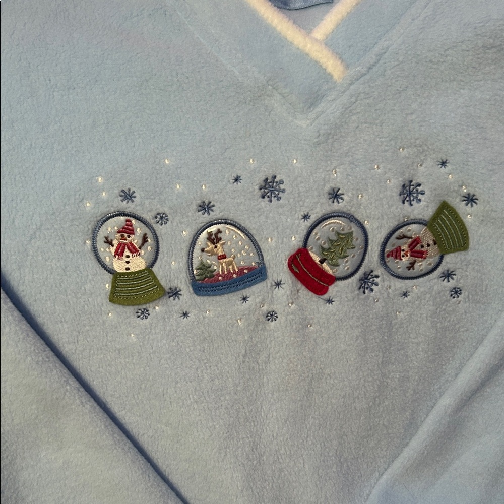 Croft & Barrow Sport Light Blue Fleece Pullover - Picture 5 of 8